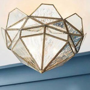 NIB - Anthropologie - Mercury Glass Faceted Flush Mount Light
